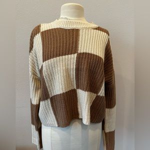 Moon and Madison Checkered Sweater